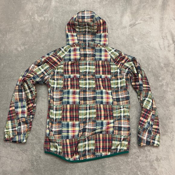 Lafuma Jacket Size Small Hooded Windbreaker Full Zip Multicolor Plaid Patchwork - Picture 7 of 8